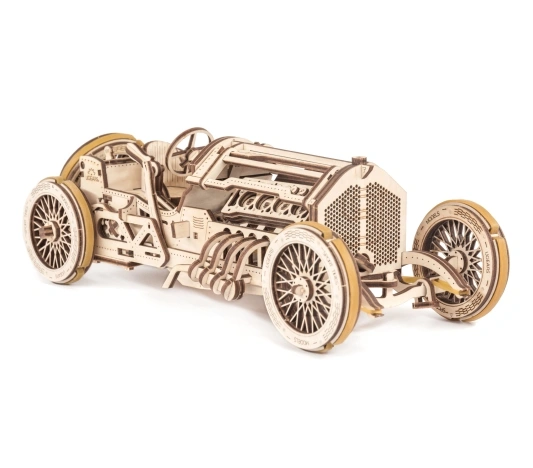 Ugears U-9 Grand Prix Car Auto, Hout, Sneelheid, U-gears u gears, U-9 Grand-Prix wagen, 3d auto puzzel