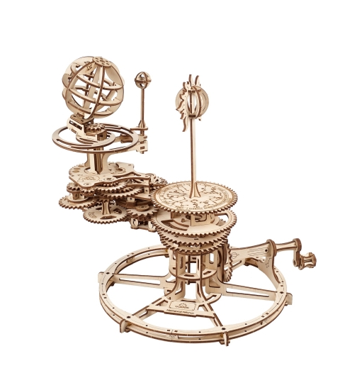 UGEARS Mechanical Tellurion 3D Puzzle Planetarium Solar System Model Kit  for Self-Assembly Idea Earth and Moon Jigsaw 3D Wooden Puzzles for Adults