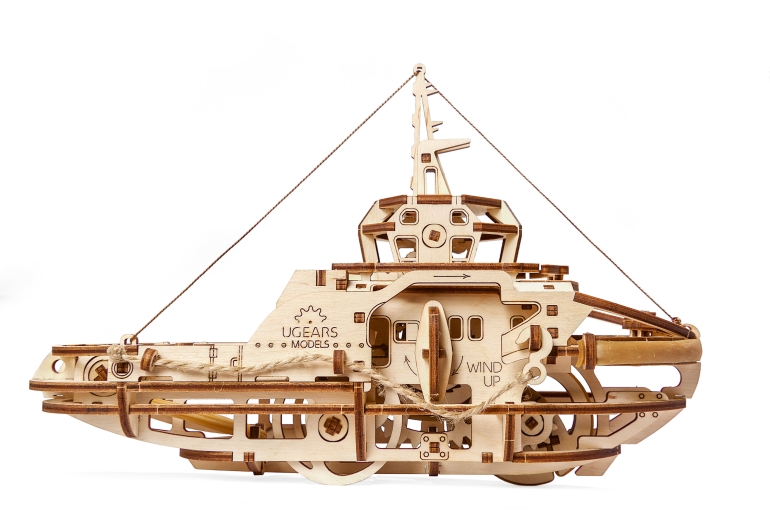 Tugboat_boot, boat, marine, sea, meer, tugboat. sleepboot, ugears, ugear, ugears modellen, ugears mechanische modellen, cadeau-idee, hobby idee